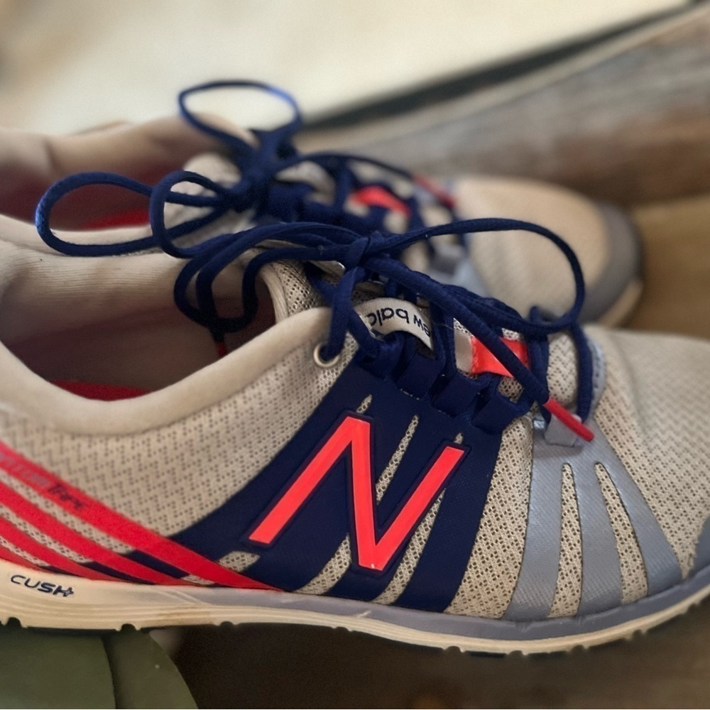 New Balance Athletic Shoes w/ Bright Coral & Blue Accents (Sapphire & Coralade)